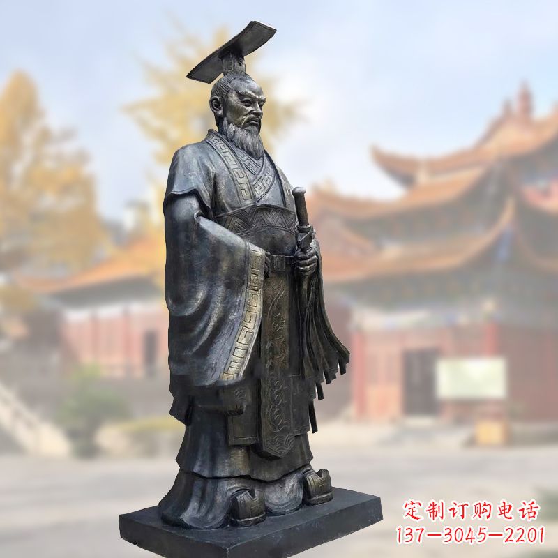 廊坊铸铜秦始皇铜雕塑像