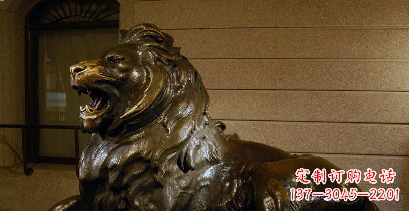 廊坊铸铜狮子铜雕 (2)