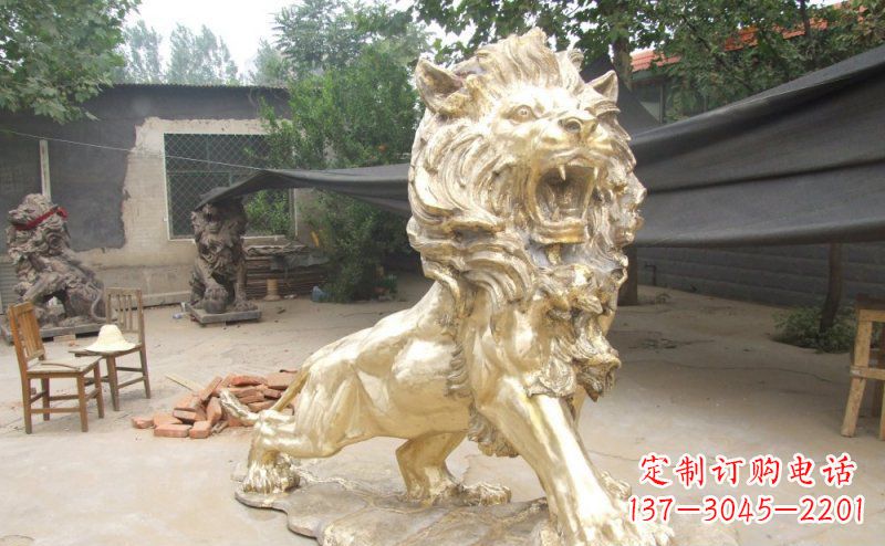 廊坊铸铜狮子铜雕 (3)