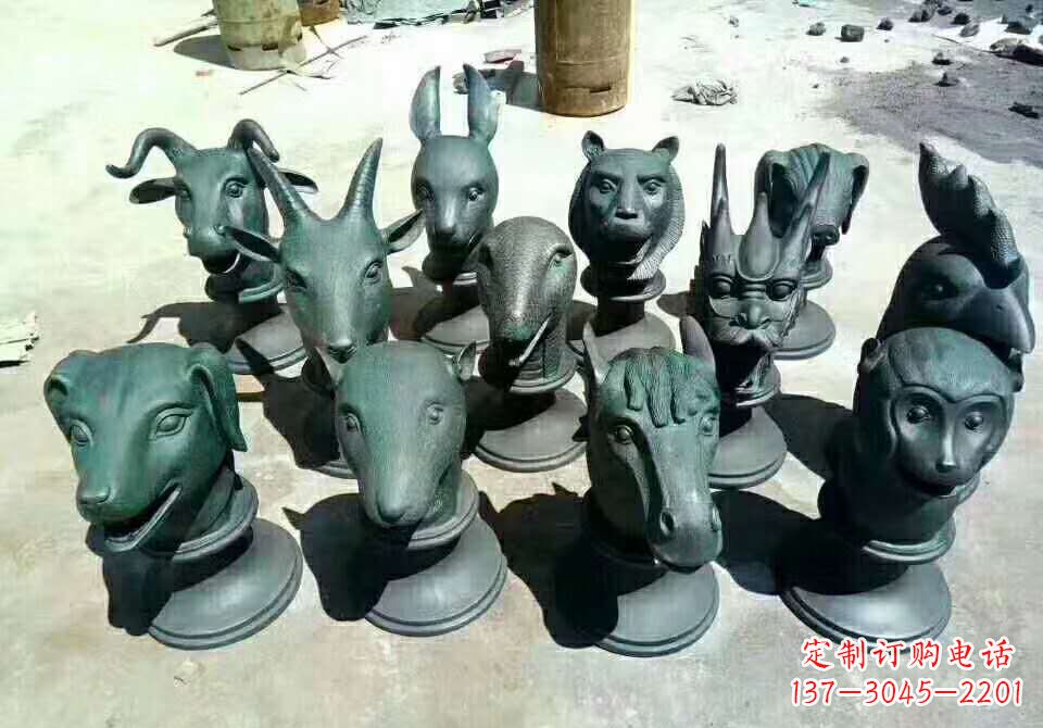 廊坊铸铜十二生肖动物雕塑