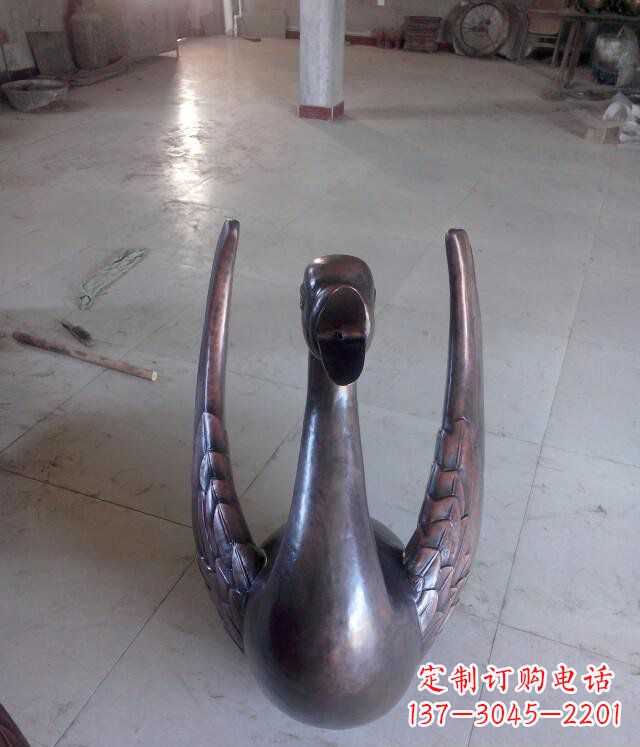 廊坊铸铜天鹅公园动物铜雕