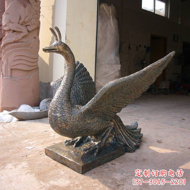 廊坊铸铜天之四灵朱雀雕塑摆件