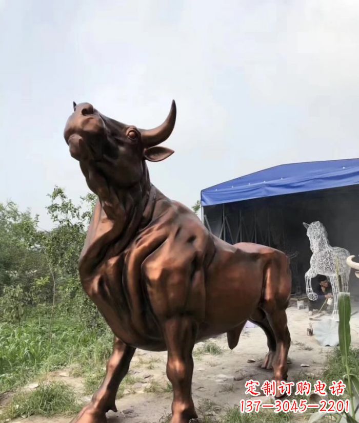 廊坊紫铜牛动物雕塑