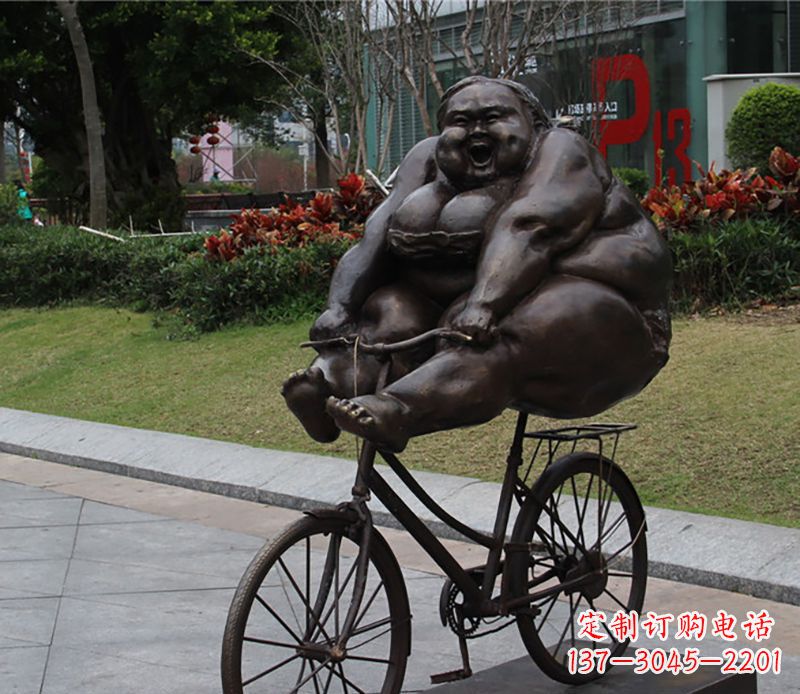 廊坊自行车铜雕