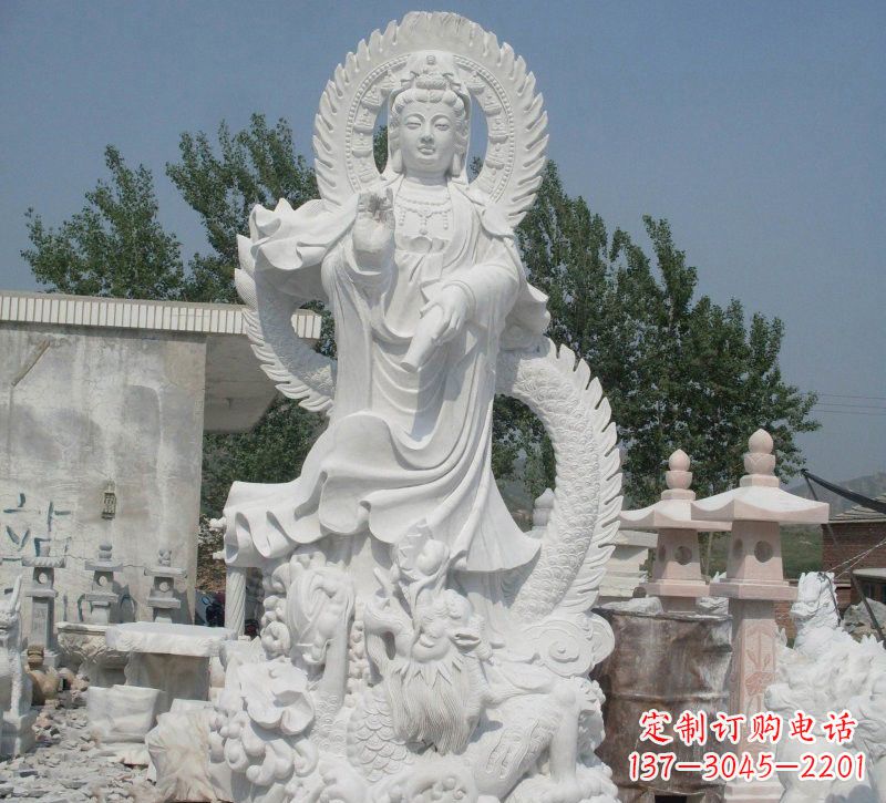 廊坊宗教庙宇乘龙观音石雕