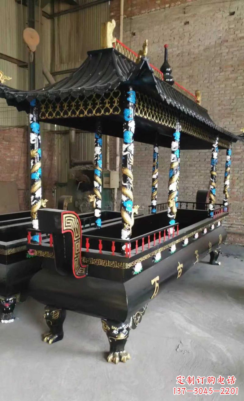 廊坊宗教庙宇方形香炉铜雕