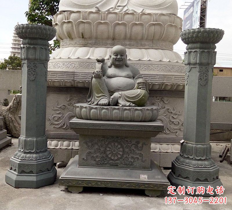 廊坊宗教庙宇如意弥勒佛石雕