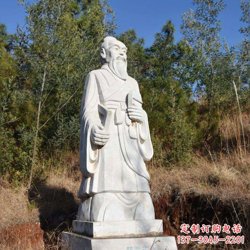 廊坊祖冲之汉白玉石雕像-公园景区中国古代名人雕塑