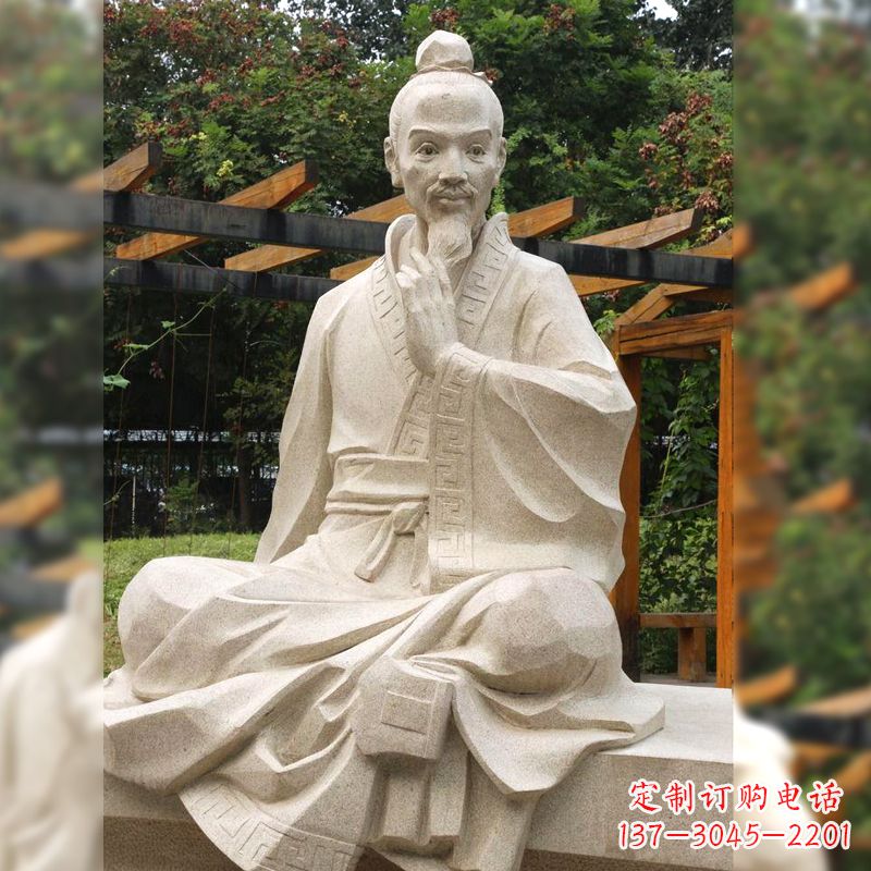 廊坊祖冲之石雕塑像-园林人物历史名人雕像