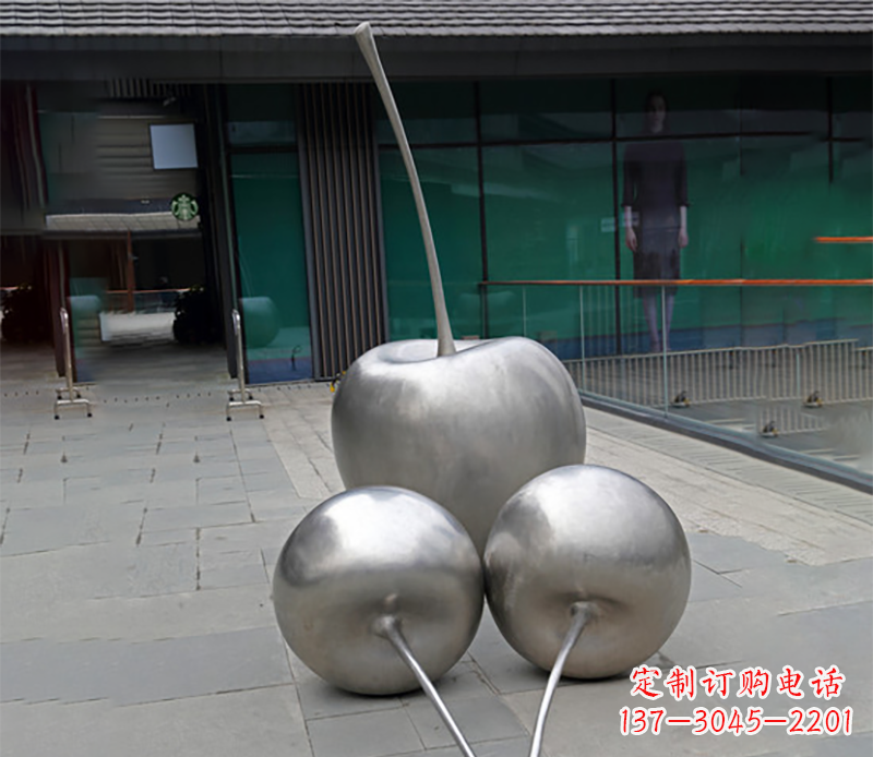 廊坊实心不锈钢苹果雕塑 
