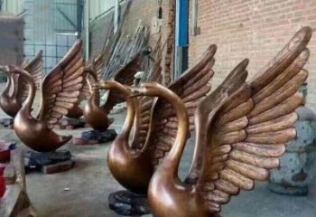 廊坊铸铜天鹅喷水动物喷泉雕塑