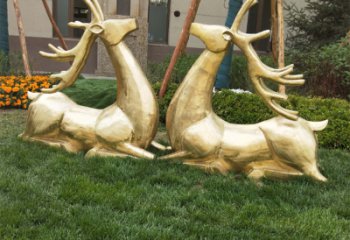 廊坊抽象铜鹿雕塑