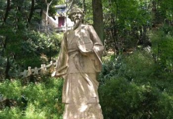 廊坊祖冲之公园雕塑-砂岩雕刻的历史名人古代数学家